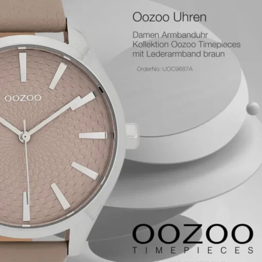 Oozoo Damen Armbanduhr Timepieces Analog Leder braun UOC9687A