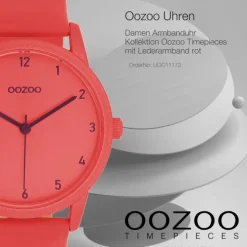 Oozoo Damen Armbanduhr Timepieces Analog Leder rot UOC11172