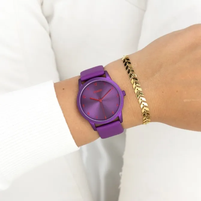 Oozoo Damen Armbanduhr Timepieces Analog Leder lila UOC11173