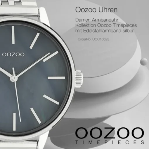 Oozoo Damen Armbanduhr Timepieces Analog Edelstahl silber UOC10623