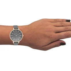 Oozoo Damen Armbanduhr Timepieces C11033 Analog Leder grau UOC11033