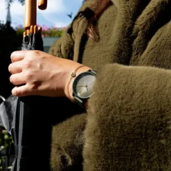 Oozoo Damen Armbanduhr Timepieces Analog Leder forest grün UOC11248