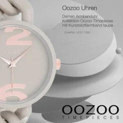 Oozoo Damen Armbanduhr Timepieces Analog Kunststoff taupe hellbraun UOC11265