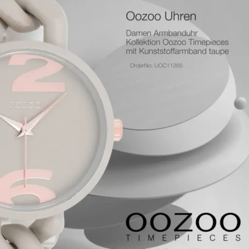 Oozoo Damen Armbanduhr Timepieces Analog Kunststoff taupe hellbraun UOC11265