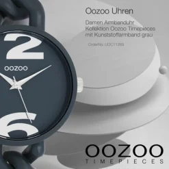 Oozoo Damen Armbanduhr Timepieces Analog Kunststoff grau UOC11268
