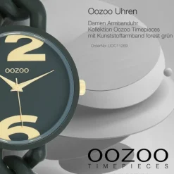 Oozoo Damen Armbanduhr Timepieces Analog Kunststoff dunkelgrün UOC11269
