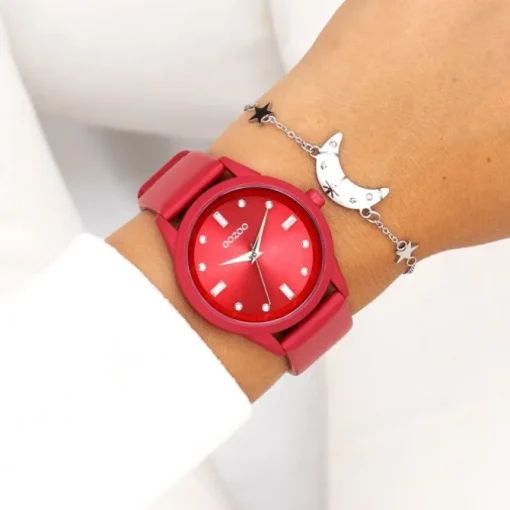 Oozoo Damen Armbanduhr Timepieces Analog Leder pink UOC11286