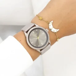 Oozoo Damen Armbanduhr Timepieces Analog Leder taupe braun UOC11287