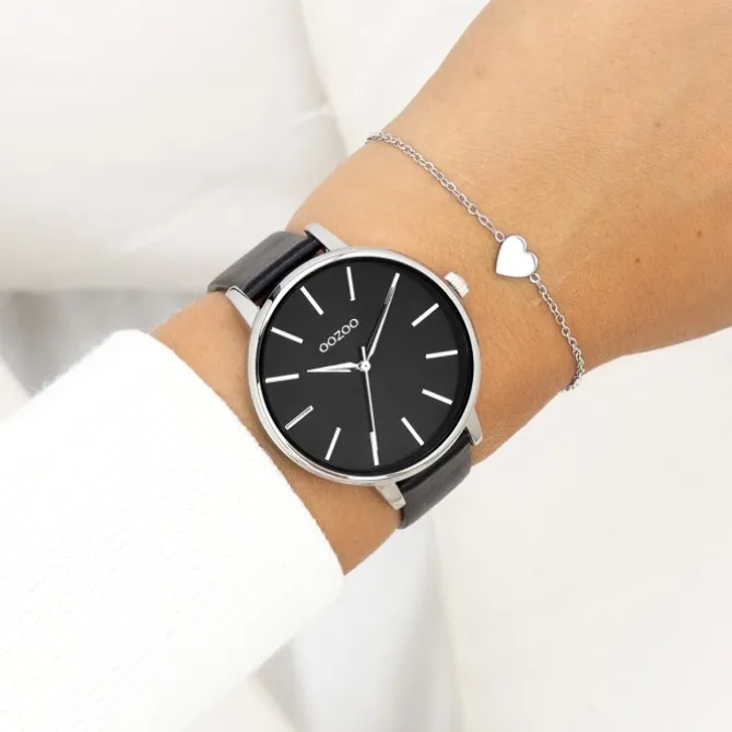 Oozoo Damen Armbanduhr Timepieces Analog Leder schwarz UOC11293