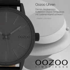 Oozoo Damen Armbanduhr Timepieces Analog Leder schwarz UOC10014