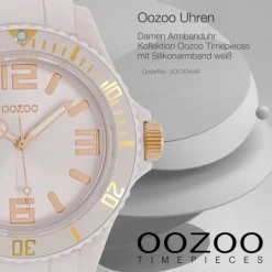Oozoo Damen Armbanduhr Timepieces Analog Silikon weiß UOC4344A