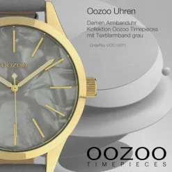 Oozoo Damen Armbanduhr Timepieces Analog Textil grau UOC10071