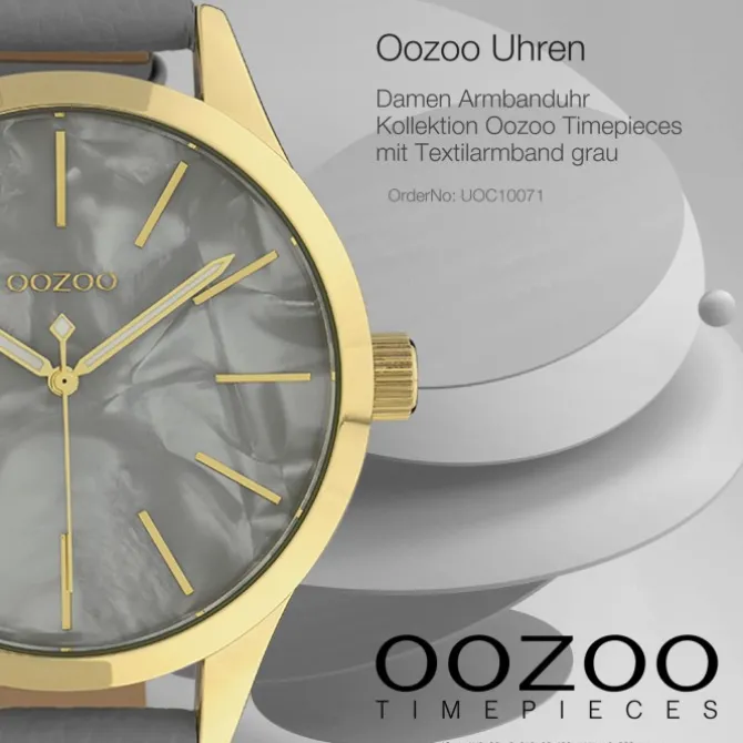 Oozoo Damen Armbanduhr Timepieces Analog Textil grau UOC10071