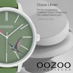 Oozoo Damen Armbanduhr Timepieces Analog Leder grün UOC11065
