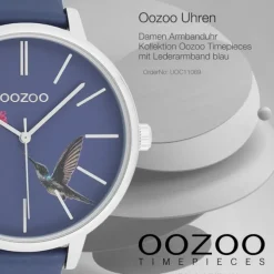 Oozoo Damen Armbanduhr Timepieces Analog Leder blau UOC11069