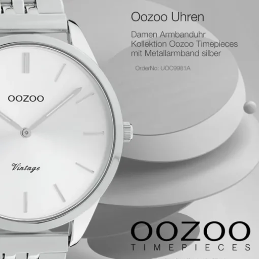 Oozoo Damen Armbanduhr Timepieces Analog Metall silber UOC9981A