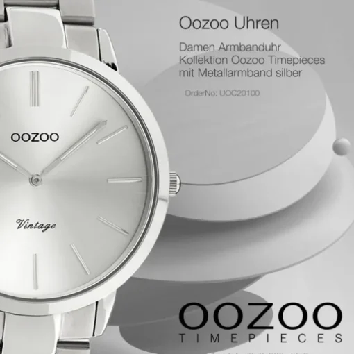 Oozoo Damen Armbanduhr Timepieces Analog Metall silber UOC20100