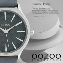 Oozoo Damen Armbanduhr Timepieces Analog Leder dunkelblau UOC10107
