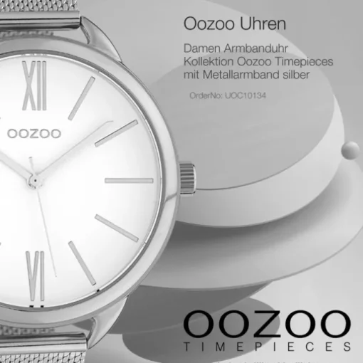 Oozoo Damen Armbanduhr Timepieces Analog Metall silber UOC10134