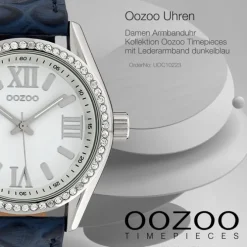 Oozoo Damen Armbanduhr Timepieces Analog Leder dunkelblau UOC10223