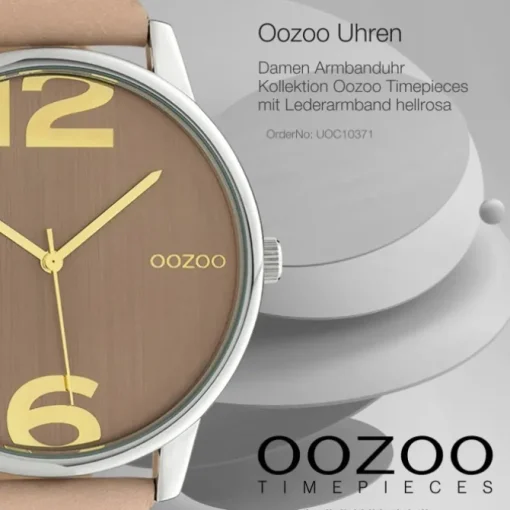 Oozoo Damen Armbanduhr Timepieces Analog Leder hellrosa UOC10371