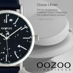 Oozoo Damen Armbanduhr Timepieces Analog Leder schwarz UOC10414