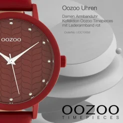 Oozoo Damen Armbanduhr Timepieces Analog Leder rot UOC10656
