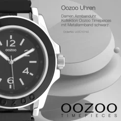 Oozoo Damen Armbanduhr Timepieces Analog Metall schwarz UOC10740