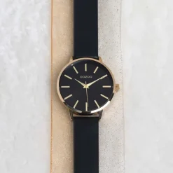 Oozoo Damen Armbanduhr Timepieces Analog Leder schwarz UOC10838