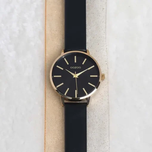 Oozoo Damen Armbanduhr Timepieces Analog Leder schwarz UOC10838