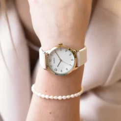 Oozoo Damen Armbanduhr Timepieces Analog Leder weiß UOC11325