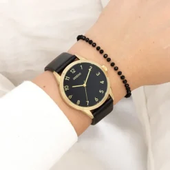 Oozoo Damen Armbanduhr Timepieces Analog Leder schwarz UOC11329