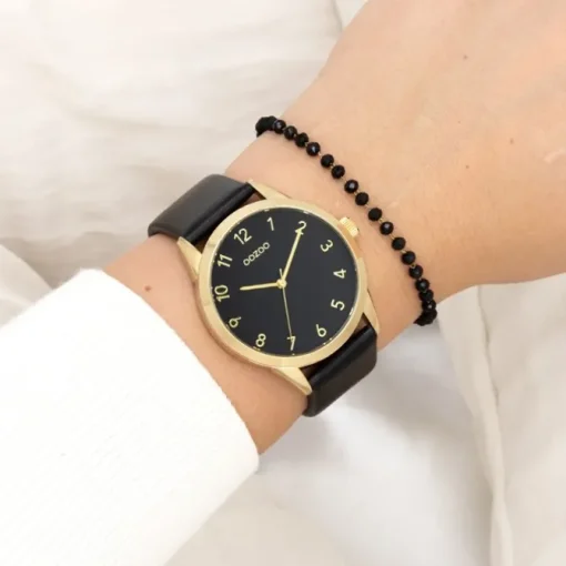 Oozoo Damen Armbanduhr Timepieces Analog Leder schwarz UOC11329