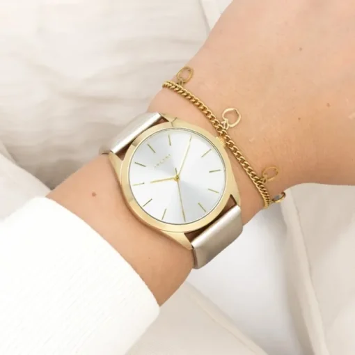 Oozoo Damen Armbanduhr Timepieces Analog Leder silber UOC11330