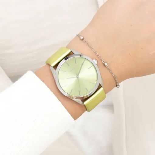 Oozoo Damen Armbanduhr Timepieces Analog Leder hellgrün UOC11331