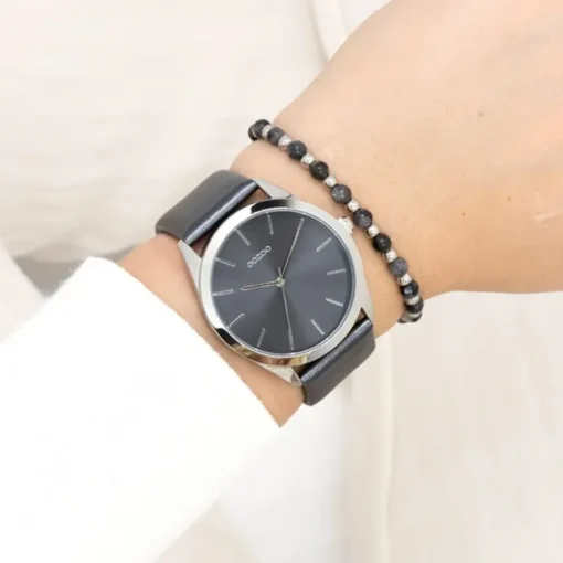 Oozoo Damen Armbanduhr Timepieces Analog Leder schwarz UOC11338