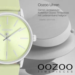 Oozoo Damen Armbanduhr Timepieces Analog Leder hellgrün UOC11370