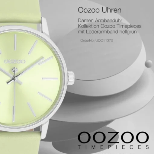 Oozoo Damen Armbanduhr Timepieces Analog Leder hellgrün UOC11370