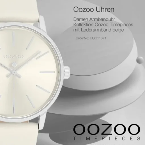 Oozoo Damen Armbanduhr Timepieces Analog Leder beige UOC11371