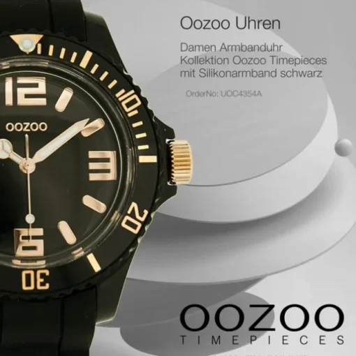 Oozoo Damen Armbanduhr Timepieces Analog Silikon schwarz UOC4354A