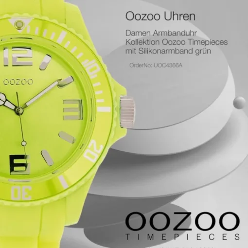 Oozoo Damen Armbanduhr Timepieces Analog Silikon grün UOC4366A