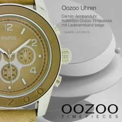 Oozoo Damen Armbanduhr Timepieces Analog Leder beige UOC4551A
