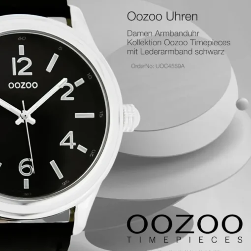 Oozoo Damen Armbanduhr Timepieces Analog Leder schwarz UOC4559A