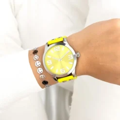 Oozoo Damen Armbanduhr Timepieces Analog Leder gelb UOC1071A