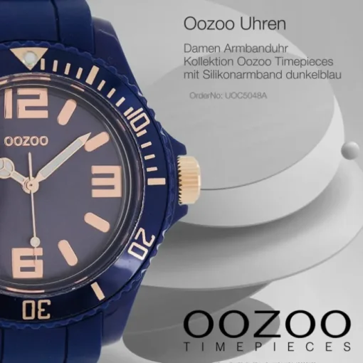 Oozoo Damen Armbanduhr Timepieces Analog Silikon dunkelblau UOC5048A