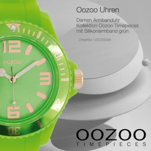 Oozoo Damen Armbanduhr Timepieces Analog Silikon grün UOC5058A