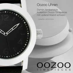 Oozoo Damen Armbanduhr Timepieces Analog Leder schwarz UOC5154A