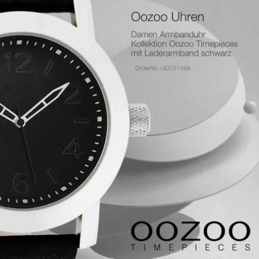 Oozoo Damen Armbanduhr Timepieces Analog Leder schwarz UOC5154A