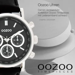 Oozoo Damen Armbanduhr Timepieces Analog Leder schwarz UOC5329A