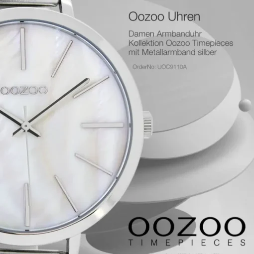 Oozoo Damen Armbanduhr Timepieces Analog Metall silber UOC9110A